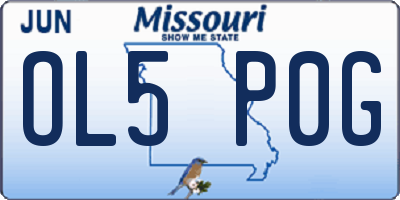 MO license plate OL5P0G