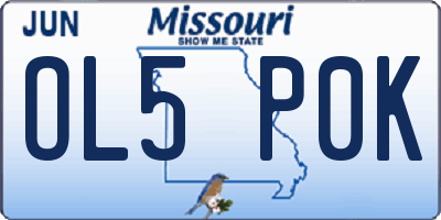 MO license plate OL5P0K