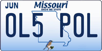 MO license plate OL5P0L