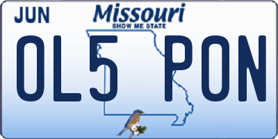 MO license plate OL5P0N