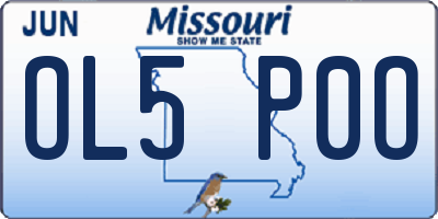 MO license plate OL5P0O