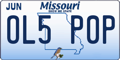 MO license plate OL5P0P