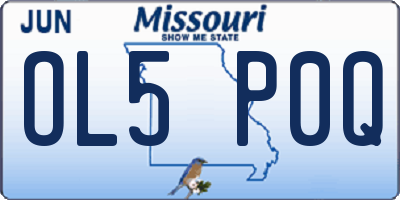 MO license plate OL5P0Q