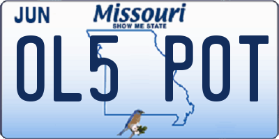 MO license plate OL5P0T