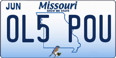 MO license plate OL5P0U