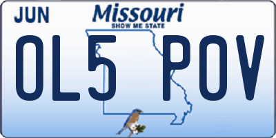MO license plate OL5P0V