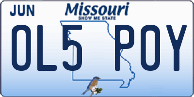 MO license plate OL5P0Y