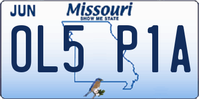 MO license plate OL5P1A