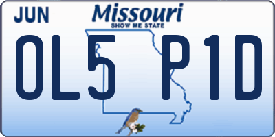 MO license plate OL5P1D