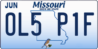 MO license plate OL5P1F