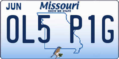 MO license plate OL5P1G