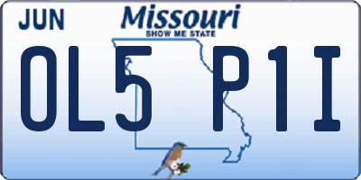 MO license plate OL5P1I