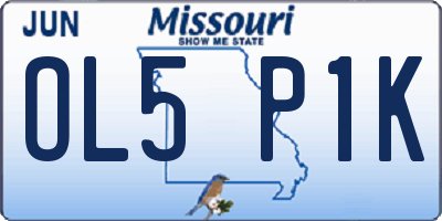 MO license plate OL5P1K