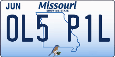 MO license plate OL5P1L