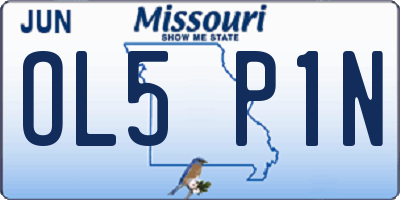 MO license plate OL5P1N