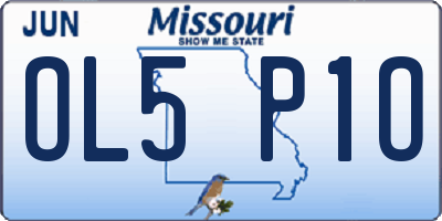 MO license plate OL5P1O