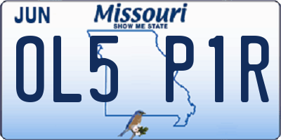 MO license plate OL5P1R