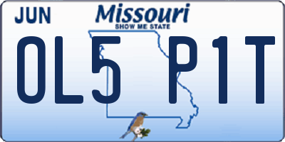MO license plate OL5P1T