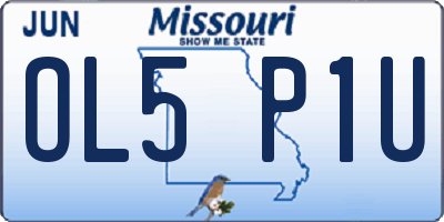 MO license plate OL5P1U