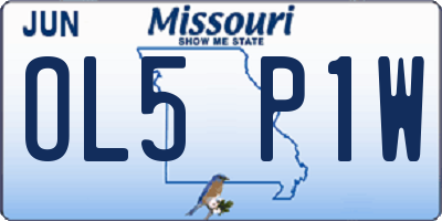 MO license plate OL5P1W