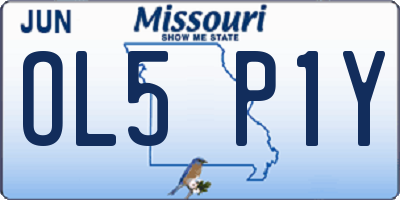 MO license plate OL5P1Y