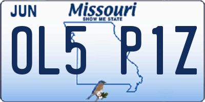 MO license plate OL5P1Z