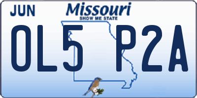 MO license plate OL5P2A