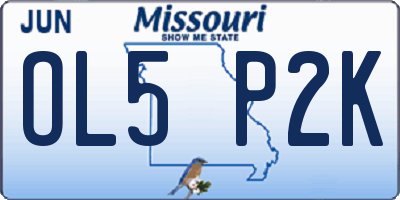 MO license plate OL5P2K