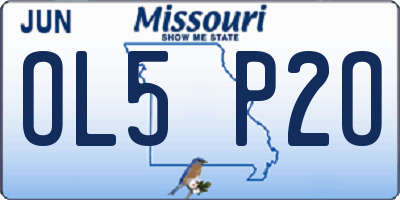 MO license plate OL5P2O