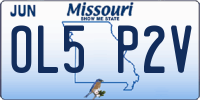 MO license plate OL5P2V