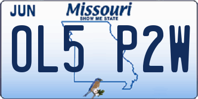 MO license plate OL5P2W