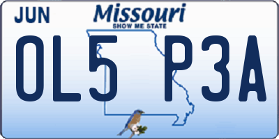 MO license plate OL5P3A