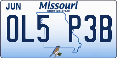 MO license plate OL5P3B