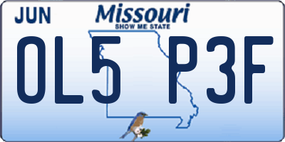 MO license plate OL5P3F
