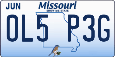 MO license plate OL5P3G