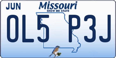 MO license plate OL5P3J