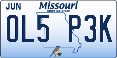 MO license plate OL5P3K