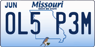 MO license plate OL5P3M