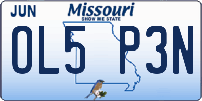 MO license plate OL5P3N