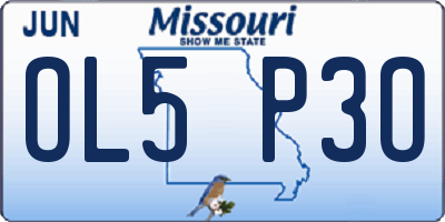 MO license plate OL5P3O