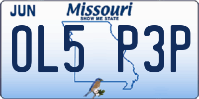 MO license plate OL5P3P