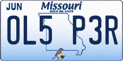 MO license plate OL5P3R