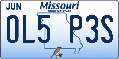 MO license plate OL5P3S