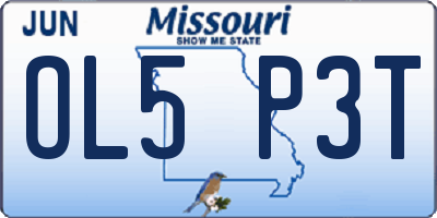 MO license plate OL5P3T