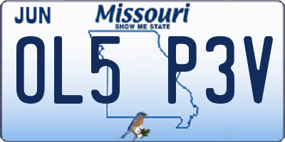 MO license plate OL5P3V