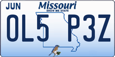MO license plate OL5P3Z