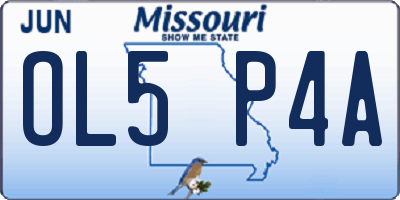 MO license plate OL5P4A