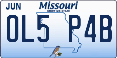 MO license plate OL5P4B