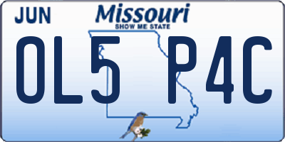 MO license plate OL5P4C