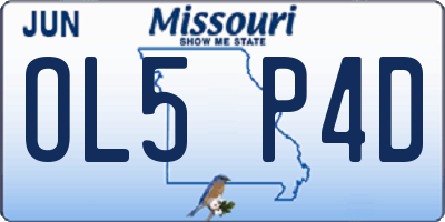 MO license plate OL5P4D